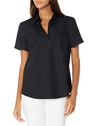 J.Crew Mercantile Women's Poplin Popover, Black, M
