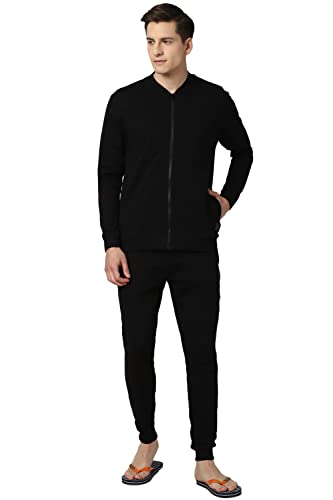 Image of Peter England Men's Cotton Blend Solid Pajama Set Pack of 1