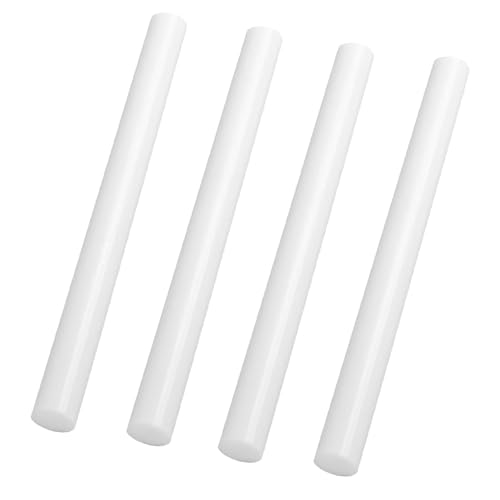 4 Pieces White Nylon Round Rods Length 300Mm Diameter 15-30Mm Solid Cylindrical Bar Suitable for Model Making and Industrial Use, 30mm(Diameter 25mm)