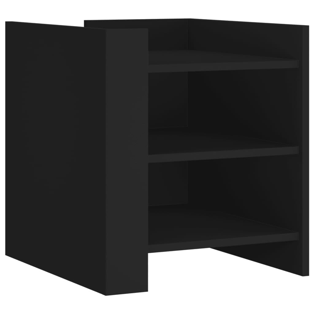 VIDAXL Engineered Wood Bedside Cabinet - Black