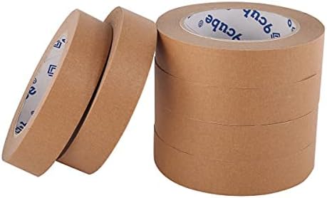 6 Kraft Paper Packing Tape Eco Friendly, Recyclable Biodegradable Brown for Packaging Parcels Moving House Boxes Strong, Heavy Duty Parcel Masking 25mm x 50M Framers Self-Adhesive Vegan-Friendly