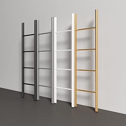 RV Bunk Bed Ladder - Adjustable 45-59" Metal Climbing Ladder with 4 Hooks & 4-5 Step Pedals, Ideal for Campers, Lofts, Dorms, and High Beds - Black