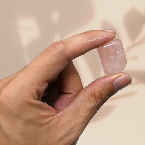 Image of Certified Star Rose Quartz Crystal Healing Tumbled Stone, Natural Polished Crystals for DIY Crafts, Manifestation, Meditation, Pooja Feng Shui and Reiki Healing (30 Grams)