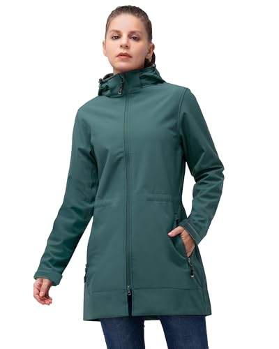 33,000ft Softshelljacke Damen Lange Übergangsjacke Wasserdicht Winddicht...