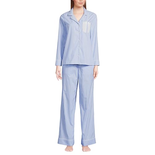 Lands' End Women's Cotton Poplin 2 Piece Pajama Set -...