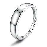 KALVICA 925 Sterling Silver Ring for Women Men 4mm Silver Wedding Ring Eternity Engagement Ring Adjustable Rings Jewellery for Womens