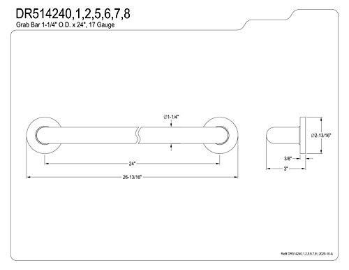 Kingston Brass Dr514242 Meridian Inch Decorative Ada Grab Bar, 24", Polished Brass #TOP3