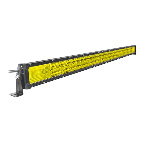 SKYWORLD Yellow 50 inch Straight Led Light Bar 648W Spot Flood Combo Off-Road Lights Bars Fog Lamp IP67 Waterproof Work Lights Bar for Trucks UTV ATV Boat Trailer Driving Lamp 4000K by SKYWORLD - Used condition - Image 6