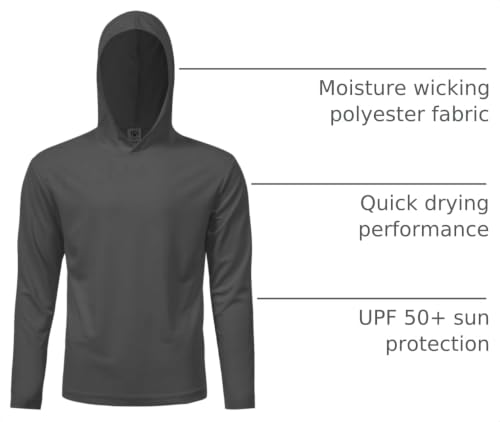 Image of 5 Pack Men's UPF 50+ Sun Protection Hoodie Shirts Long Sleeve Shirts Quick Dry Lightweight for Running Workout Hiking Fishing
