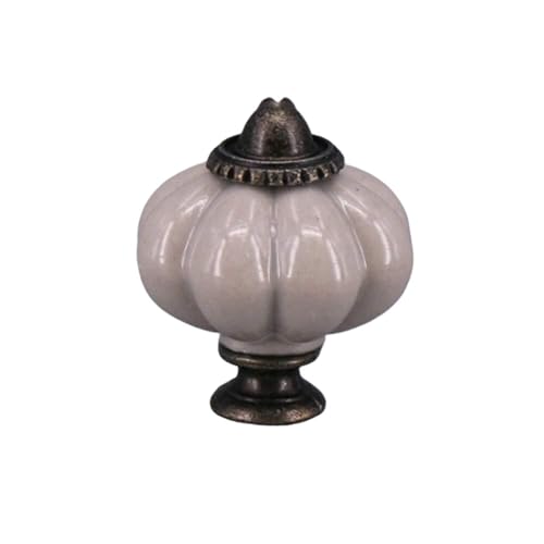 BLUPOWHT パンプキン型セラミック引き出しプル 0.1倍、グレーホワイトブラック、家具ノブ、セラミッククローゼット食器棚ドアノブ、ホームデコレーション家具アクセサリー