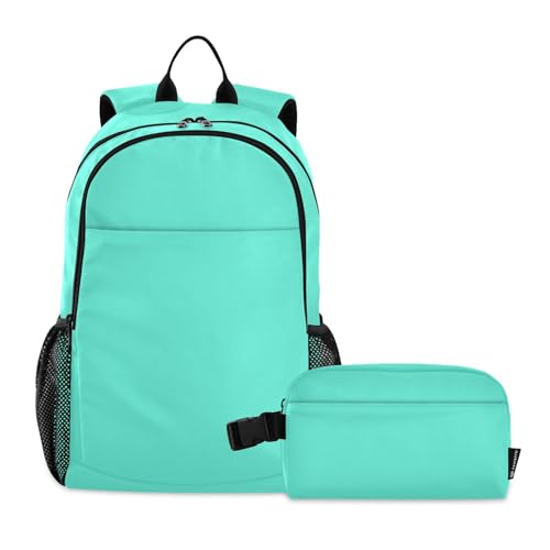 GAIGEO Aqua Blue Kids Back Pack with Chest Strap, Insulated Lunch Backpack, School Back Pack, Boys Backpack