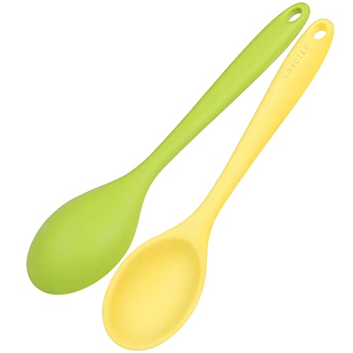 Larciso 4 Pieces 10.6" Silicone Spoon Heat-Resistant Non Stick Food Grade Cooking Spoon For Mixing , Baking, Stirring, Turning, Scraping For Kitchen #TOP2