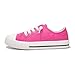 Colgo Boys Girls Sneakers Canvas Lace up Walking Shoes for Little Big Kids Size 11-6(Bright Fuchsia, 4 Big Kid)