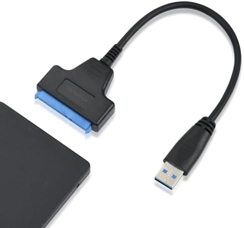 ELUTENG USB 3.0 to SATA Cable for 2.5" HDD/SSD Adapter SATA to USB Cable 22 Pin 7+15 HDD/SSD Cord 5 Gbps High Speed Support UASP Serial SATA III Hard Disk Drive USB SATA Converter