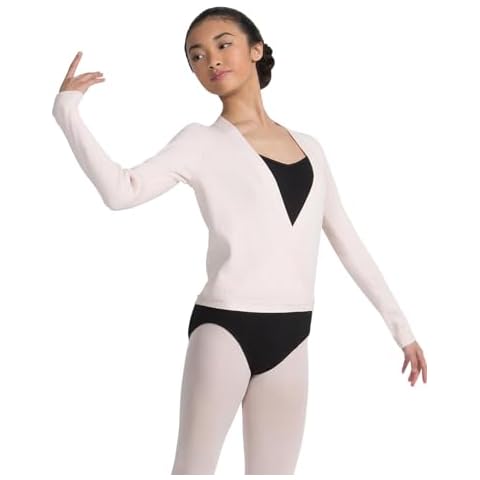 Capezio Women's Pink Ribbed Wrap Sweater Cover