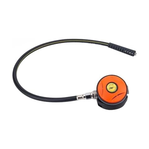 CRONDA Scuba Diving Regulator Equipment, Scuba Diving Dive 2nd Stage Regulator Hookah with Mouthpiece and Brass Connector Cover