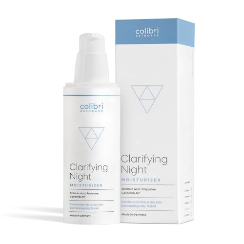 colibri skincare Clarifying Night Moisturizer 80ml - Nachtcreme Gesicht gegen unreine Haut, Moisturizer und Feuchtigkeitscreme Gesicht für unreine Haut