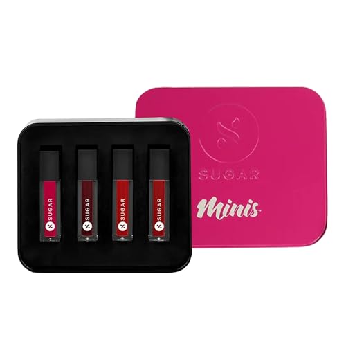 Image of SUGAR Cosmetics Smudge Me Not Mini Liquid Lipstick Sets for Women | Transferproof & Waterproof | Lasts Upto 12+Hours | Pack of 4 - Sassy Lips