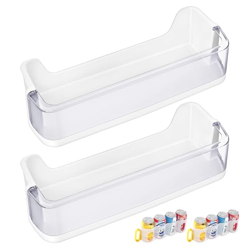 UPGRADED DA97-08347A Refrigerator Door Shelf Bin Compatible with Samsung Refrigerator RS265TDRS Part RS25H5111BC,Refrigerator Lower Bottom Door Bin Guard DA63-05217A,with 2 Soda Can Organizer 2PACK