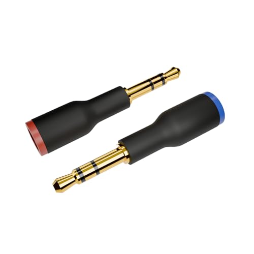 cooyin 3.5mm HD800 �ϊ� �ϊ��R�l�N�^ �C���z���W���b�N �ϊ� ���[3.5mm�i�I�X�j- HD800�i���X�j HE4XX�EHE-350�EHE1000�ɓK�� �����򉻂Ȃ��Ȍ� ���k ���ރe�X�g��Ɨp �~�j�^�C�v 2�Z�b�g �u���b�N