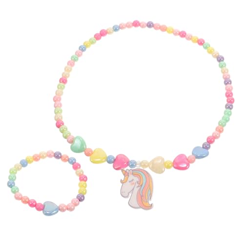 Collier licorne fille perles et bracelet mode enfantine perles légères
