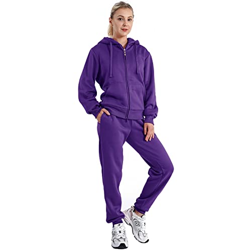 Image of Velour Tracksuit Womens 2 Pieces Joggers Outfits Jogging Sweatsuits Set Soft Sports Sweat Suits Pants