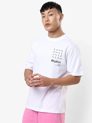 Image of Bewakoof Men's Cotton Printed Oversized Fit Half Sleeve Round Neck T-Shirt | Casual Wear | Street Wear | Oversized t Shirt for Men Cotton | Baggy
