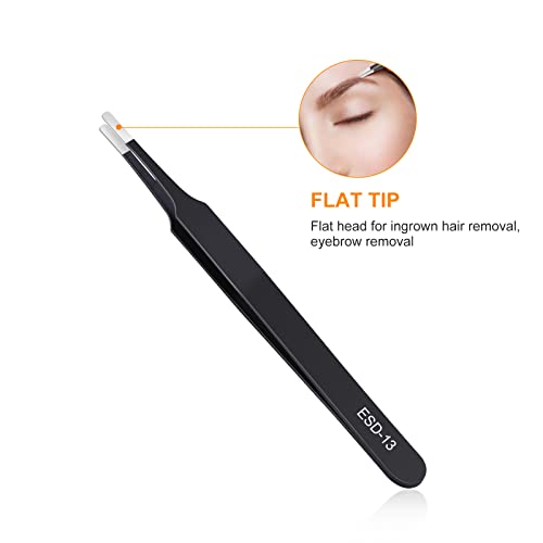 image for kaverme 9PCS Precision Tweezers Set, Upgraded Anti-Static Stainless St