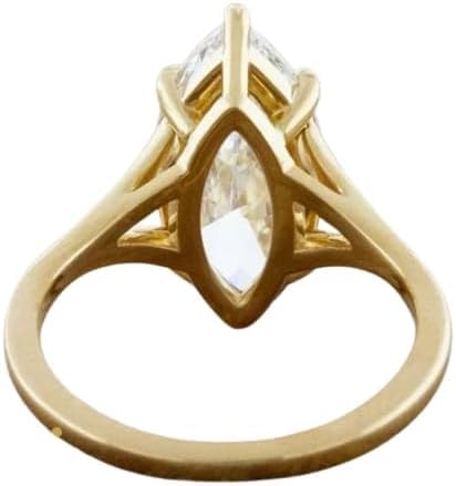 2.5 CT Marquise Cut Diamond Ring,Split Shank Gold Engagement Ring,Vintage Inspired Solitaire Ring,14K Gold Plated,Wedding Ring For Women,Gifted For Her,Size 3-12.3