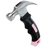 KURUI Pink Small Hammer for Picture Hanging Nails Drywall Anchors, Picture Hanging Tool, High Hardness 8oz Claw Hammer With Shock-Absorbing Non-Slip Handle for Kids and Women