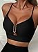 Herseas Women Bikini Tops Crisscross Back U-Wire Cutout Swimsuit Top Solid Color Beach Bathing Suit Top Fashionable Vacation Swim Tops for 2026 Summer Black X-Small
