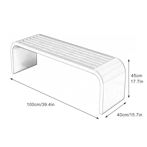 Banco de exterior resistente a la intemperie de metal sin respaldo para jardin 2