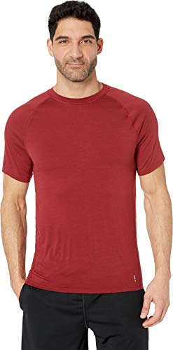 Smartwool Men’s Short Sleeve Shirt - Merino 150 Wool Baselayer Performance Top Tibetan RED Small