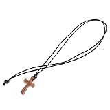 YARNOW Collar Colgante Cruz Madera Unisex Cordón Ajustable para Oración y Decoración de Retrovisor Coches