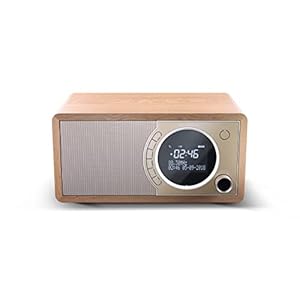 SHARP DR-450 (BR) DAB, DAB+ digitale radio, Bluetooth, FM-radio, alarm-/slaap- en snooze-functie, houtlook, bruin