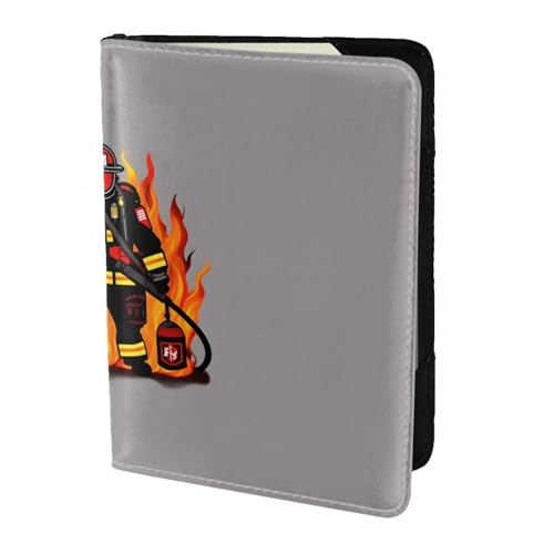 KLJnmbb Cartera para documentos de viaje con estampado de bombero de bombero, 5.5 pulgadas, segura, compacta, elegante para hombres y mujeres
