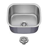 Kraus KBU11 20 inch Undermount Single Bowl 16 gauge Stainless Steel Kitchen Sink