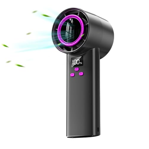 Genérico Ventilador Portátil,Ventilador Recargable con Pantalla LED | Enfriador Silencioso 100 Velocidades, Soporte Turbo para Exteriores, Camping, Deportes y Eventos