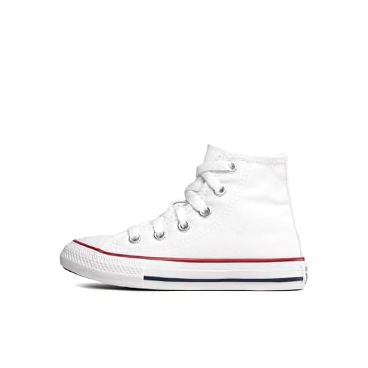 Converse - Youths Chuck Taylor All Star Hi - Sneakers Basses - Mixte Enfant - Blanc Optical - 30 EU