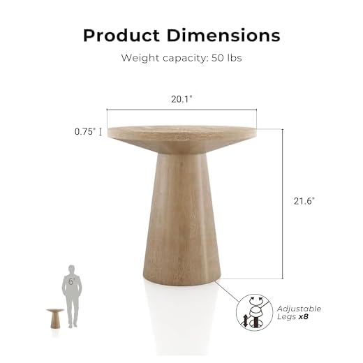 Modern Solid Wood Round End Table