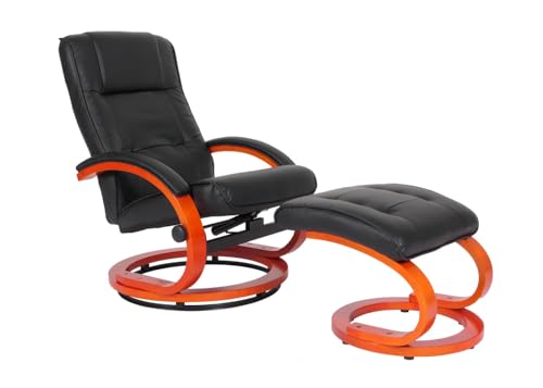 Fernsehsessel Relaxsessel Sessel Pescatori, Kunstleder, mit Hocker - schwarz – Bild 7