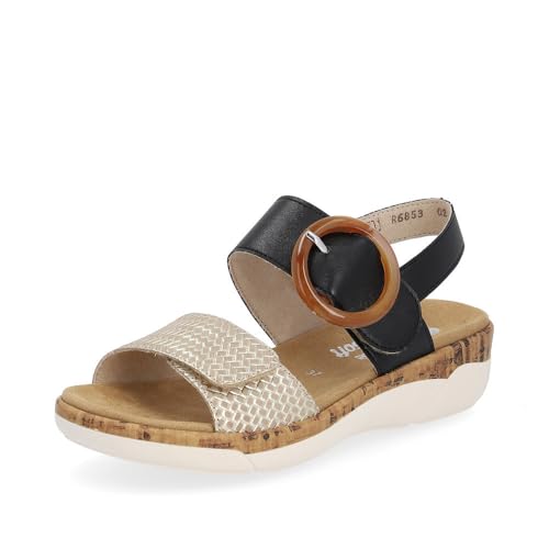Image of Rieker Women's Jocelyn 53 Beige-Gold /Schwarz 41 Medium