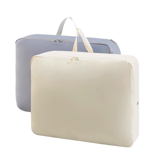 AUXIN 2 Pack Down Jacket Sweater Storage Bags, Compressible Moisture-proof Fabric, Large Capacity Box Contain Quilt Many Off-season Clothes, Home Arrange Traveling