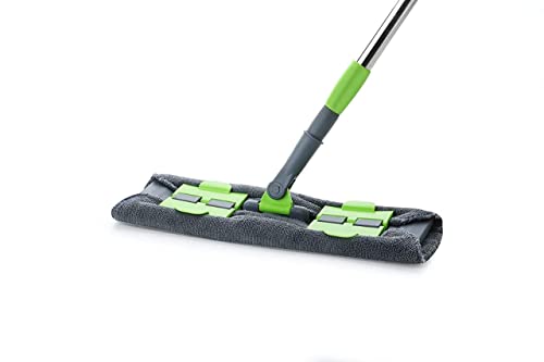 Wet & Dry Microfiber Flat Mop | 360° Rotating Head | Telescopic S...