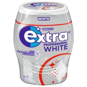 Extra Professional White Kaugummi ohne Zucker, 12er Pack (12 x 50 Dragees)