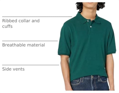 Image of Amazon Essentials Men's Regular-Fit Short Sleeve Cotton Pique Polo Shirt (Available in Big & Tall)