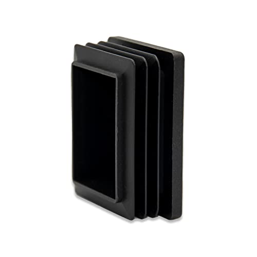 Image of Flyshop 8 Pack Black Chair Glide Inserts Plastic Plugs Rectangle Pipe Tubing End Caps 40 x 50 mm, 1-9 /16 inch x 2 inch