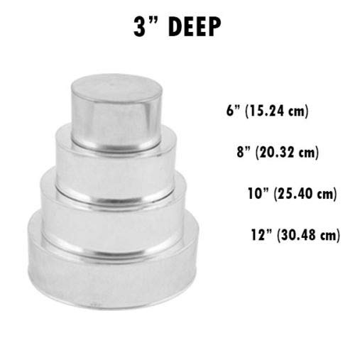Ameritins Set Of 4 Round Cake Pans 6",8",10",12" - 3" Deep #TOP1
