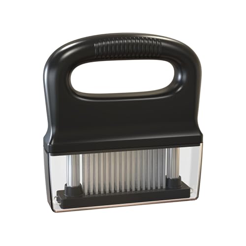 EIOLWJIEO Jaccard Meat Tenderizer Tool Comfortable Handle Easy to Assemble Meat Tenderizer Stainless Steel Meat Tenderizer Machine, Black