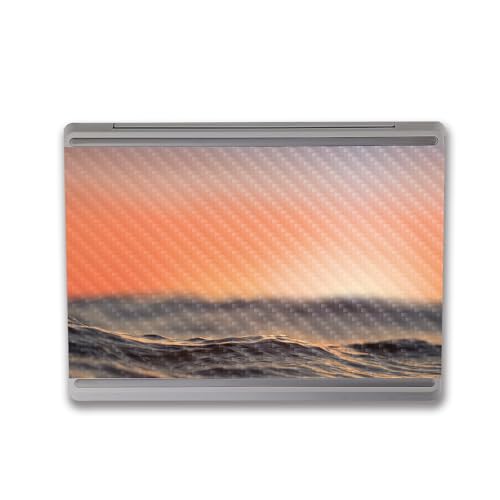 Image of MightySkins Carbon Fiber Skin Compatible with Microsoft Surface Laptop Go 3 (2023) Full Wrap Kit - Sunset Sea | Protective, Durable Textured Carbon Fiber Finish | Made in The USA